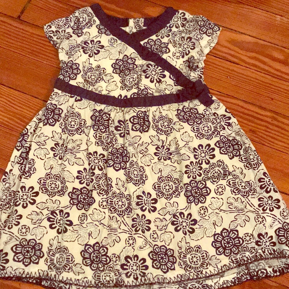 Navy and white floral dress
